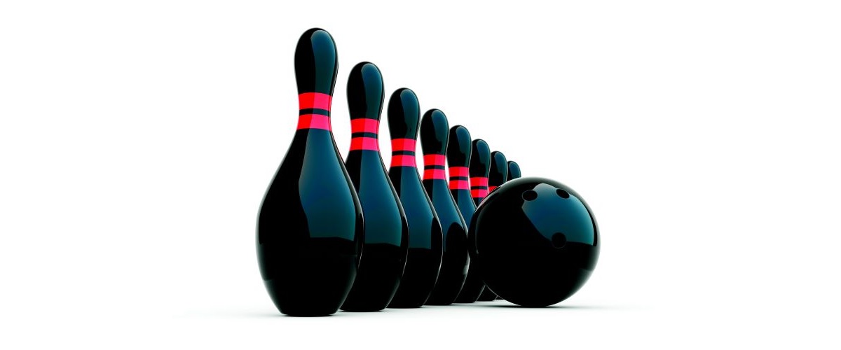 Alleen op de bowlingbaan